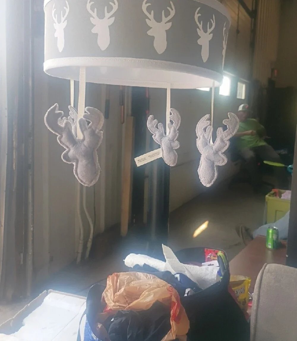 White and Gray Deer Silhouette Baby Mobile - Trend Lab